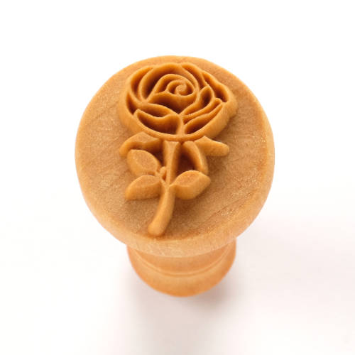 SCM-301 - Medium Round Stamp - Rose with Stem